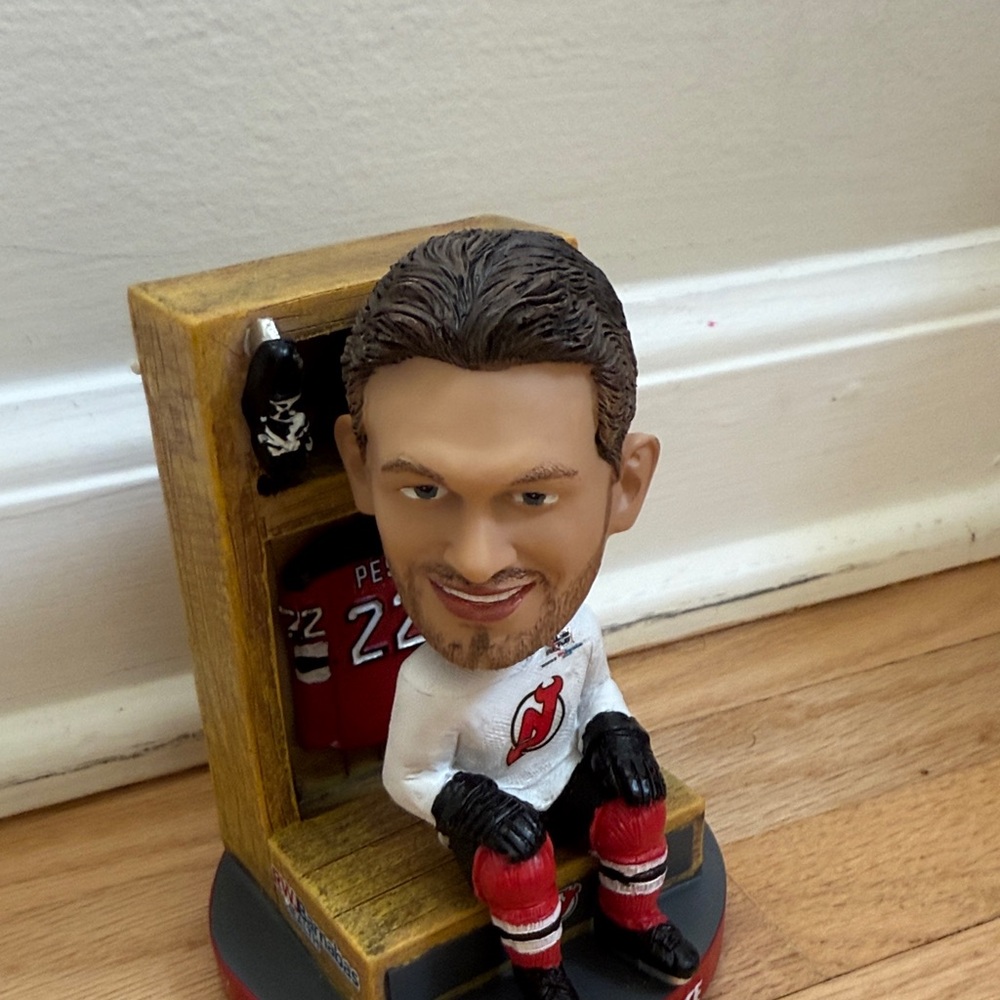 White and Red Hockey Player Bobblehead Action Figure